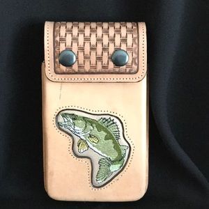 Handmade all leather cell phone carrier!